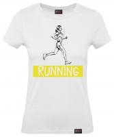 Футболка "Running Sketch", бег, белая, женская