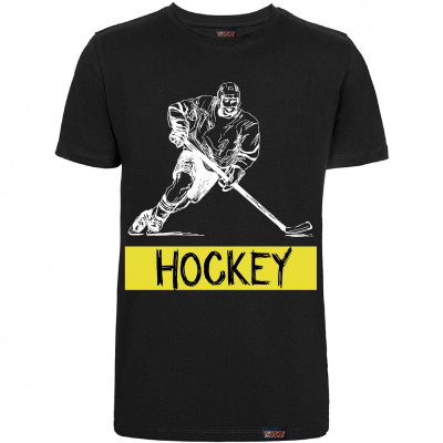 Футболка "Hockey Sketch", хоккей, черная, мужская