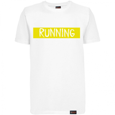 Футболка "Running yellow", бег, белая, мужская