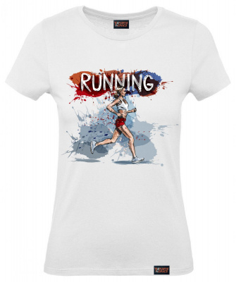 Футболка "Running", бег, белая, женская