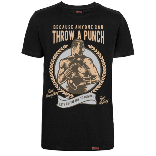 Футболка "Throw a punch", бокс, черная, мужская