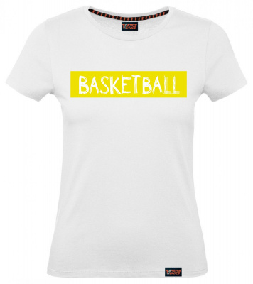Футболка "Basketball yellow", баскетбол, белая, женская