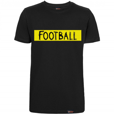 Футболка "Football yellow", футбол, черная, мужская