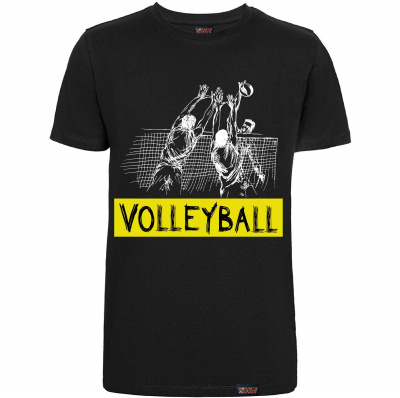 Футболка "Volleyball Sketch", волейбол, черная, мужская
