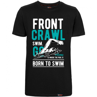 Футболка "Front crawl", плавание, черная