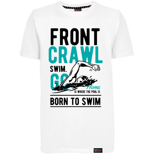 Футболка "Front crawl", плавание, белая