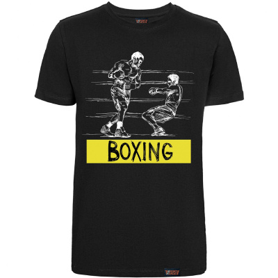 Футболка "Boxing Sketch", бокс, черная, мужская