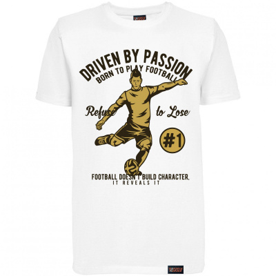 Футболка "Driven by passion", футбол, белая, мужская