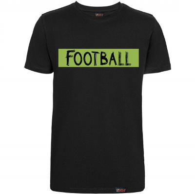 Футболка "Football green", футбол, черная, мужская