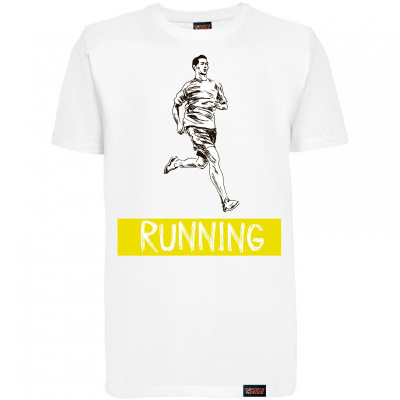 Футболка "Running Sketch 2", бег, белая, мужская