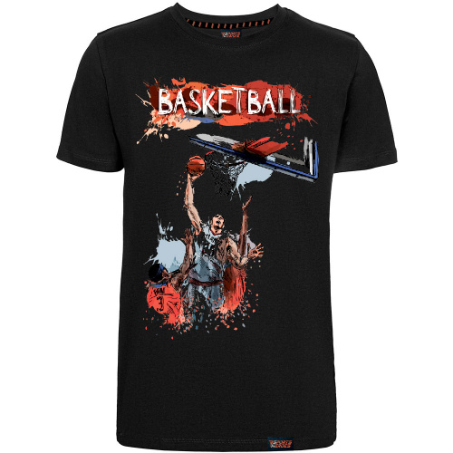 Футболка "Basketball", баскетбол, черная, мужская