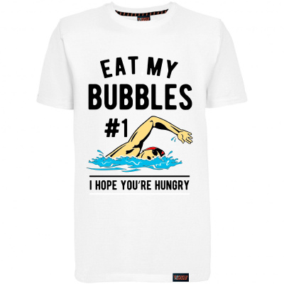 Футболка "Eat my bubbles", плавание, белая