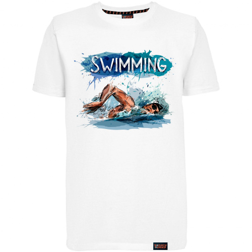 Футболка "Swimming color", плавание, белая