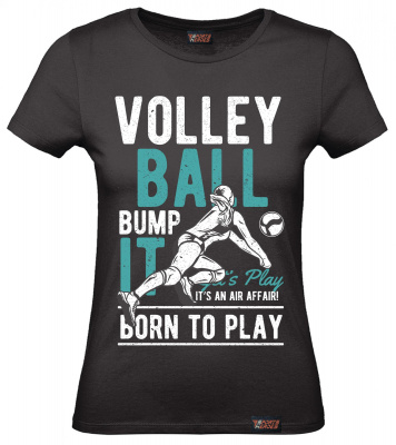 Футболка "Bump it", волейбол, черная, женская