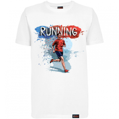 Футболка "Running", бег, белая, мужская