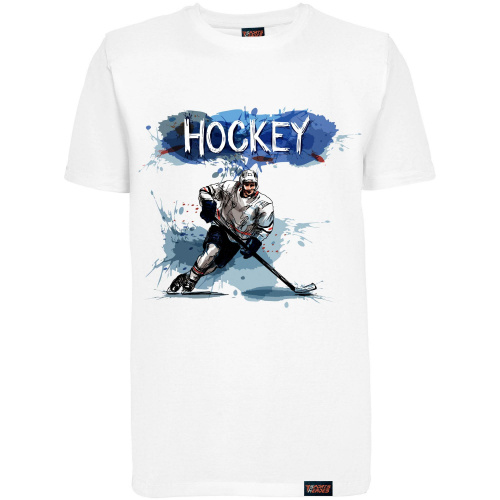 Футболка "Hockey", хоккей, белая, мужская