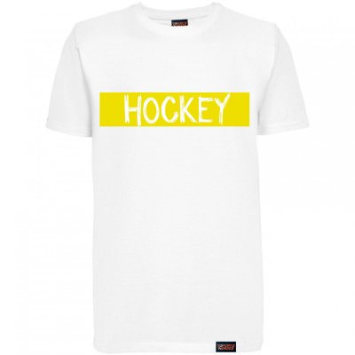 Футболка "Hockey yellow", хоккей, белая, мужская