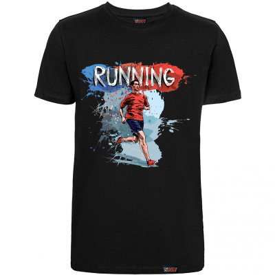 Футболка "Running 2", бег, черная, мужская